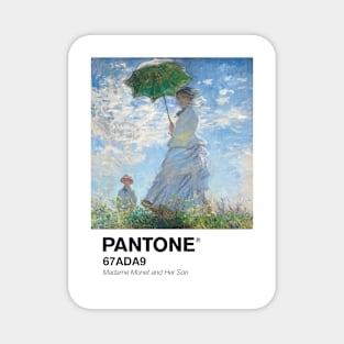 PANTONE MONET -  Claude Monet's Madame Monet and Her Son (1875) by Claude Monet Portrait Magnet