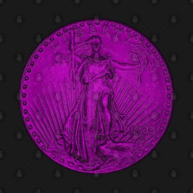 USA Liberty 1933 Coin in Pink by The Black Panther