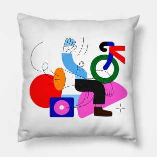 Bicycle Ilustration Art Pillow