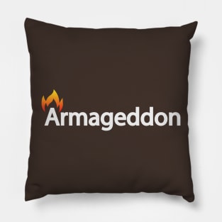 Armageddon artistic typographic artwork Pillow