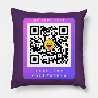 Scan for California, Qr Code Funny Memes -43 Pillow