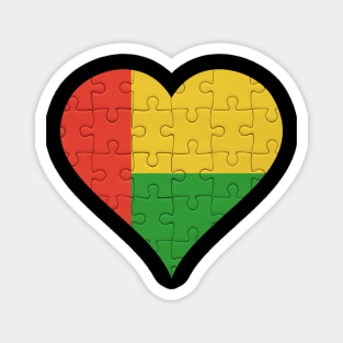 Bissau Guinean Jigsaw Puzzle Heart Design - Gift for Bissau Guinean With Guinea Bissau Roots Magnet