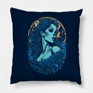 Gothic Skull Beauty Graphic Design Pillow