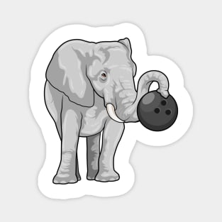 Elephant at Bowling with Bowling ball Magnet