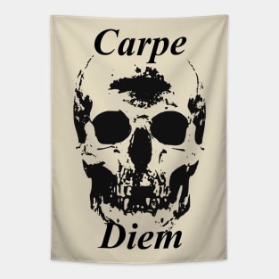 Gothic Skull Carpe Diem Seize The Day Tapestry