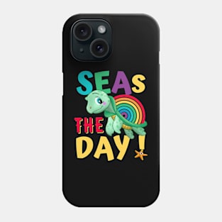 Seas The Day Rainbow Turtle Phone Case