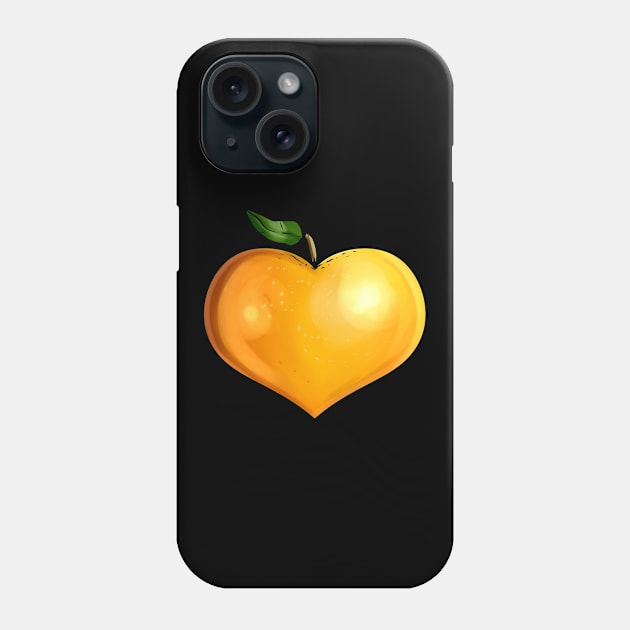 Orange In Heart Shape - Vegetarian - Go Vegan Phone Case by SinBle