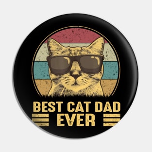 Vintage Best Cat Dad Ever Bump Fist Cool Shirt Pin