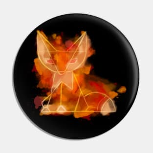 Fox Low Poly Art Watercolor Polygon Pin