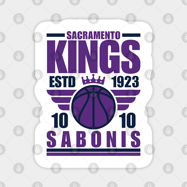 Sacramento Kings Sabonis 10 Basketball Retro Magnet by ArsenBills