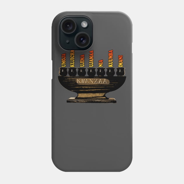 Kwanzaa Kinara Swahili Phone Case by IronLung Designs