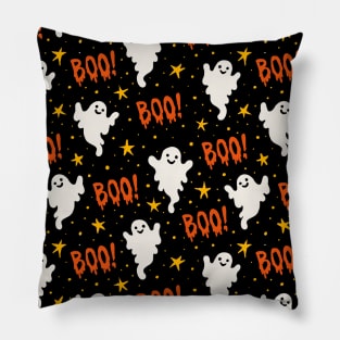 Boo! Halloween Ghosts Pillow