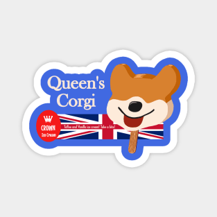 Crown Ice Cream Ad: Queen's Corgi Toffee and Vanilla Ice Cream Magnet