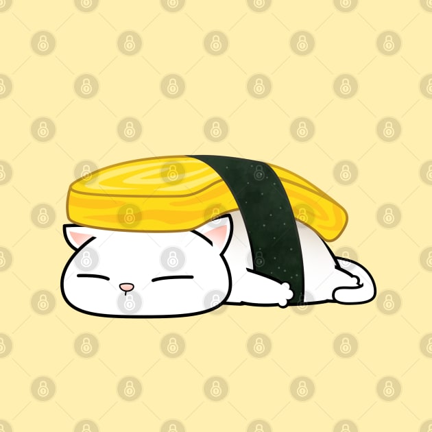 Chubby Cat Tamago Sushi by Takeda_Art