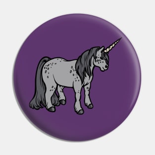 Friendly Dappled Gray Unicorn Pin