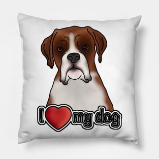 I Love My Dog - Boxer Dog Pillow