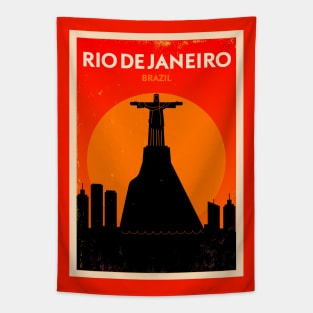 Rio De Janeiro Poster Design Tapestry