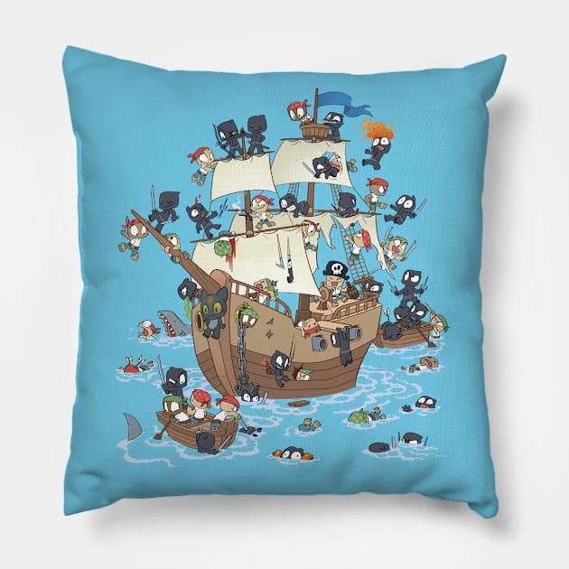 Ninja Attack! Pillow by Dooomcat