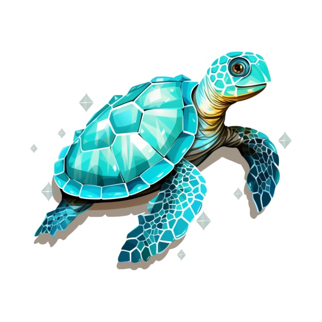 Turquoise Diamond Turtle by MutedTees