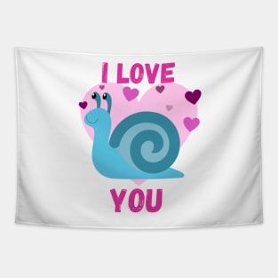 Pink I love you - Snail Tapestry