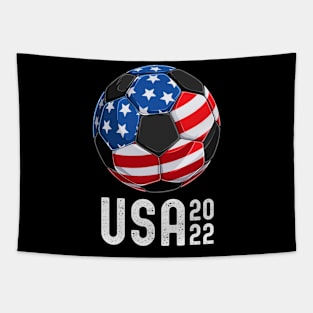 USA Flag American Soccer 2022 Pride Proud Support Squad Tapestry