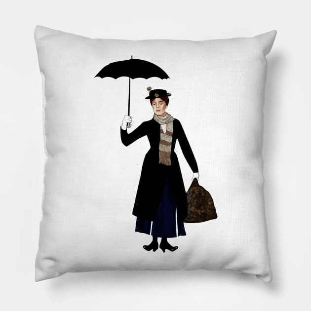 Mary Poppins Pillow by kobiborisi