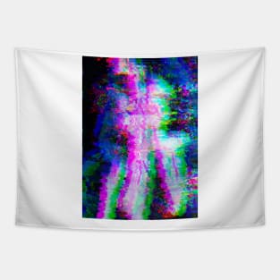 Rainbow Glitch Abstract v5 Tapestry