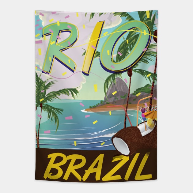 Rio Brazil Tapestry by nickemporium1