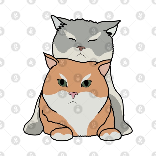 Cats Cuddling by LeighsDesigns