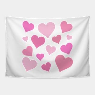 Scattered Hearts in Pink Tapestry