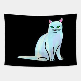 Light Blue Cat Tapestry