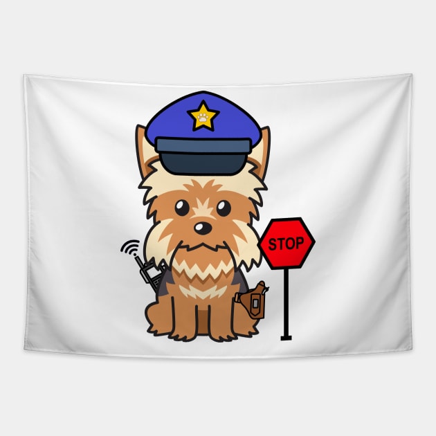 Police Dog Yorkshire Terrier Tapestry by Pet Station