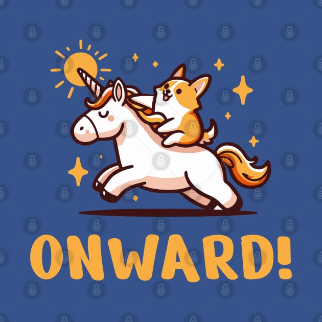 Corgi Riding Unicorn by BoundlessWorks