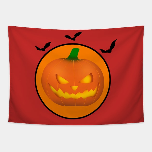 Halloween Pumpkin Tapestry by peekxel