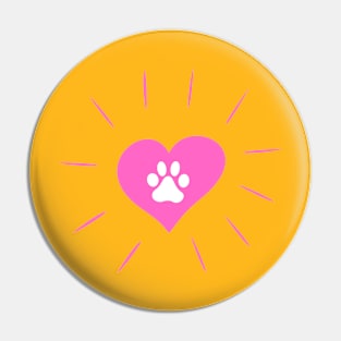 Heart paw dog icon. Pin