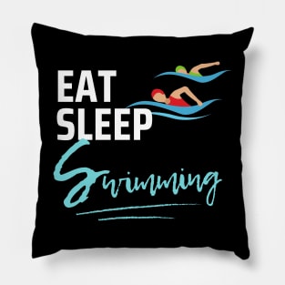 Eat Sleep Swimming Pillow