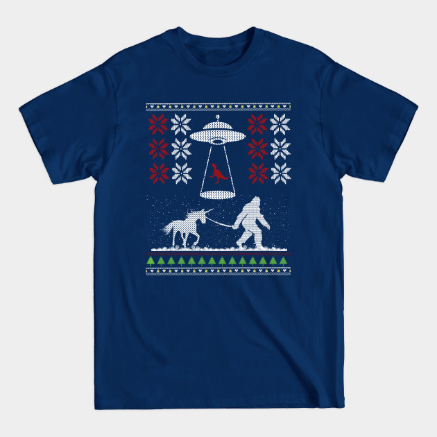 Discover Ugly Christmas xmas bigfoot yeti sasquatch ufo - Bigfoot Christmas - T-Shirt