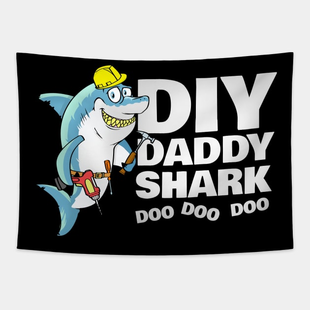 DIY Daddy Shark, Fathers Day Gift Tapestry by NerdShizzle