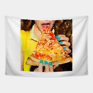 Pizza Watercolor Tapestry