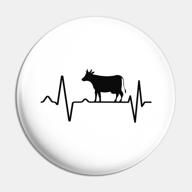 Cow heartbeat Pin by Foxxy Merch