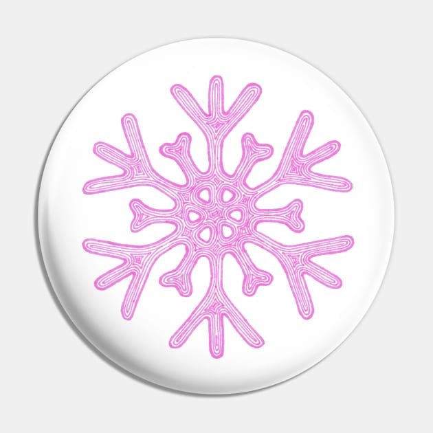 Snowflake (pink) Pin by calenbundalas