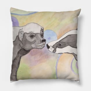 Honey Badger meets the American Badger Pillow