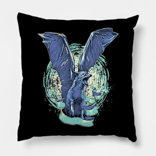 Flying Wolf Pillow