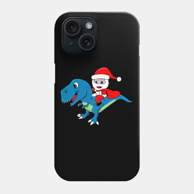 santa rides a dinosaur in christmas day Phone Case by osvaldoport76