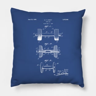 Weight Lifting Patent - Dumb Bell Art - Blueprint Pillow