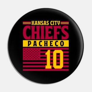 Kansas City Chiefs Pacheco 10 American Flag Football Pin