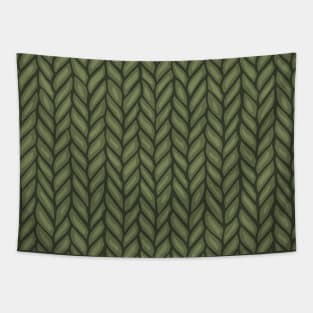 Green Knit Pattern Drawing Tapestry