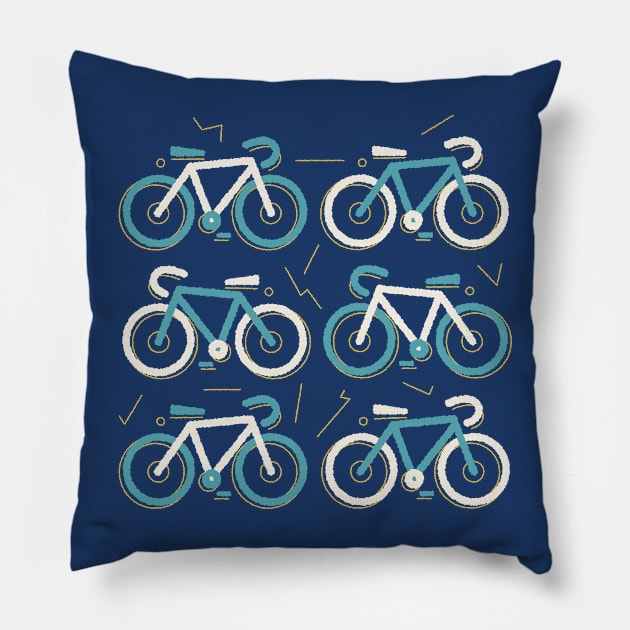 Cute Retro Bicycle Art // Cycling Lover Pillow by SLAG_Creative