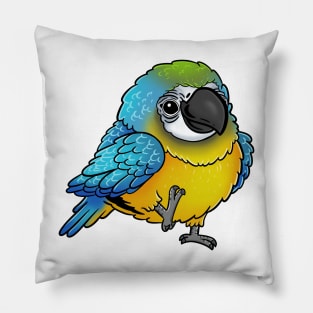 Cute Walking Blue and Yellow Macaw - Parrot Bird Birb - Chibi Kawaii Anime Pillow