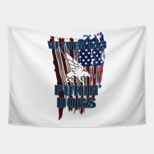 143 Dog Distressed Flag Tapestry